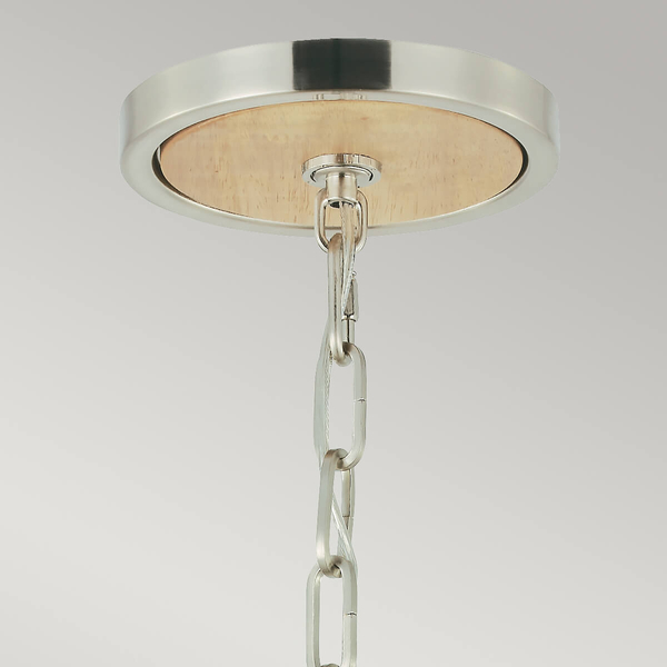 Lampa wisząca na łańcuchu Allier FE-ALLIER-P-L-LW Feiss drewniana brązowa