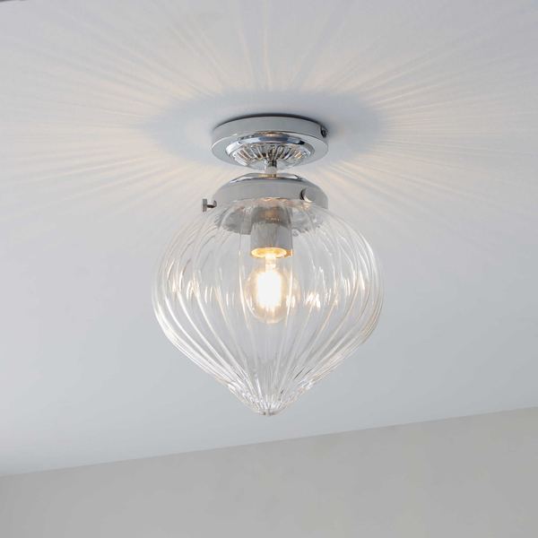 Łazienkowa lampa sufitowa Chestona 96489 Endon szklana IP44 przezroczysty chrom