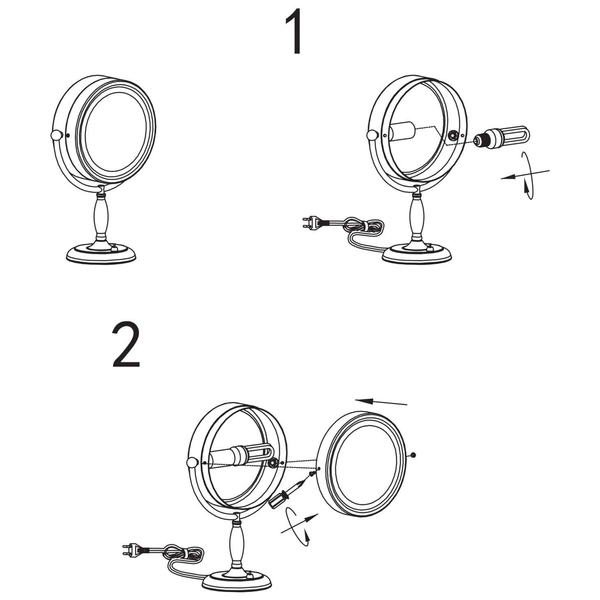 Stojąca LAMPA stołowa FACE 105237 Markslojd metalowa LAMPKA powiększające lustro do makijażu stal