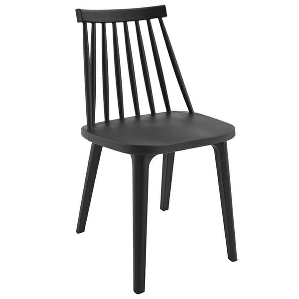 Czarne krzesło jadalniane Ribs Black PC-104S.BLACK tradycyjne do kuchni