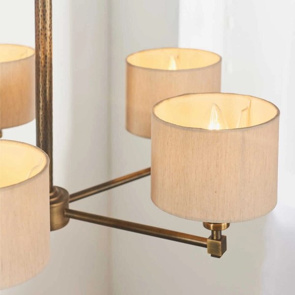 Wielopunktowa lampa wisząca Indara 71345 Endon z abażurkami brąz beżowa