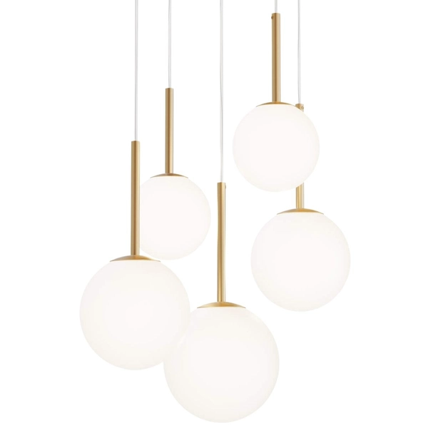 Wisząca lampa Basic Form MOD321PL-05G pięciopunktowa biała