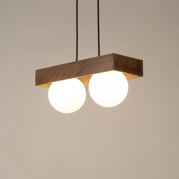 Lampa wisząca Bloom 33664 Sigma podwójna balls drewniana brązowa