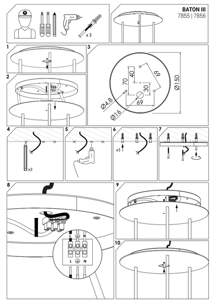 Nowoczesna lampa wisząca Baton 7856 kaskada do jadalni czarna