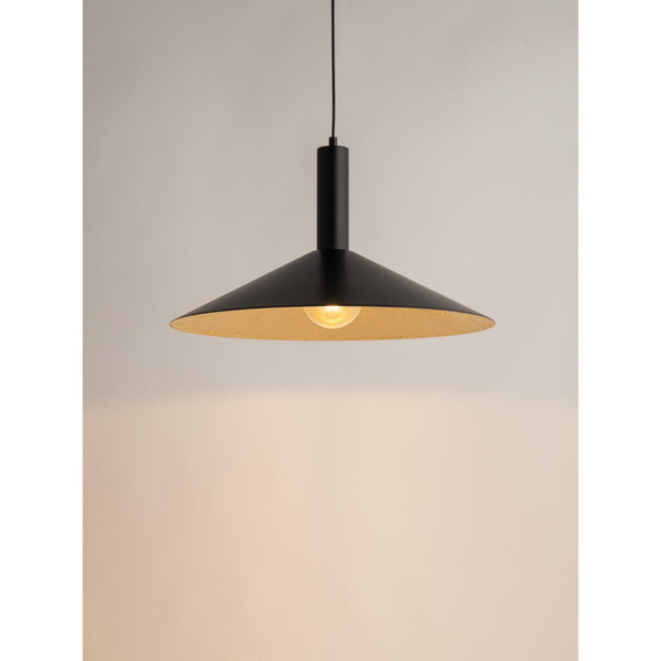 Sypialniana lampa wisząca Capri 41010 Sigma dysk czarna złota