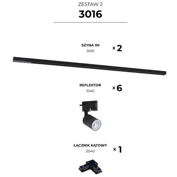 Szynoprzewód zestaw jednofazowy Tracer 3016 Zumaline czarny