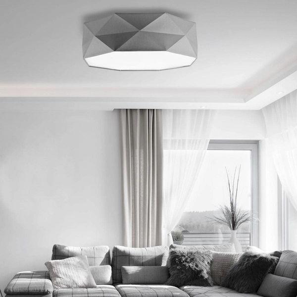 Geometryczna lampa sufitowa Kantoor 1566 TK Lighting z tkaniny szara
