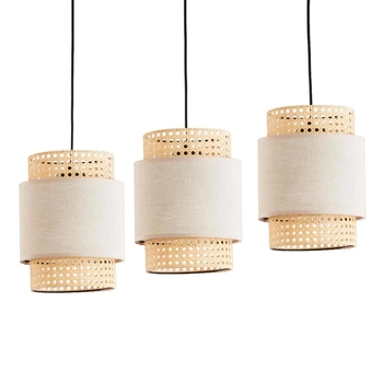 Wisząca lampa na listwie ekologiczna Boho 6304 TK Lighting lniana beżowa