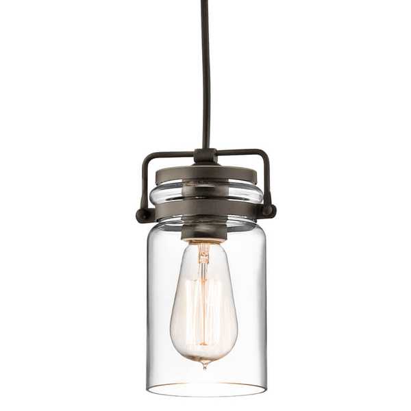 Lampa zwis nad stół Brinley KL-BRINLEY-MP-OZ Kichler szkło przezroczysta brązowa