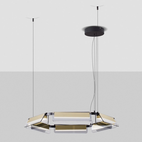 Lampa zwisająca ROCA LE44229 LED 39W 3000K ring czarna złota