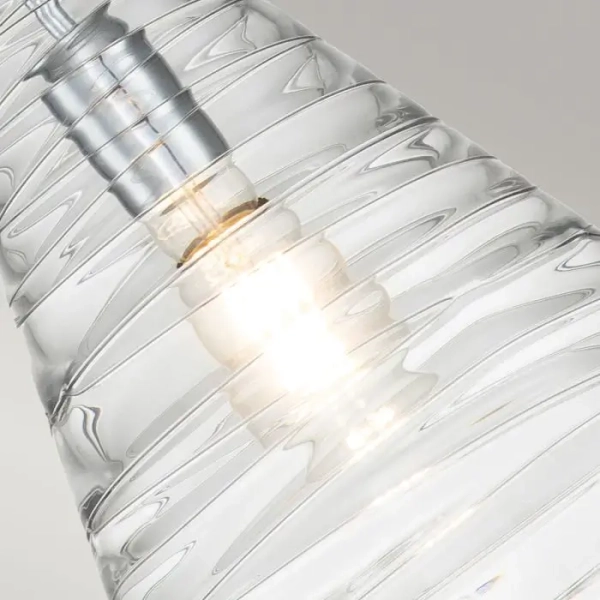 Łańcuchowa lampa wisząca Elmore QN-ELMORE-P-PC szklany stożek chrom