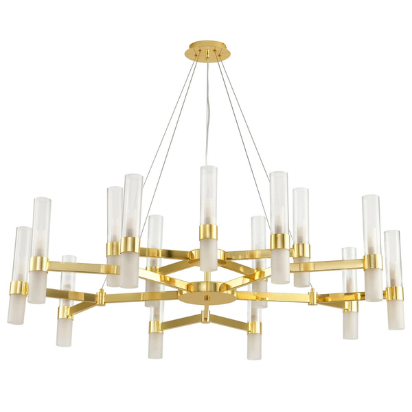 Lampa wisząca nad stół Candela DN1505-15 gold Step mleczne tuby złote