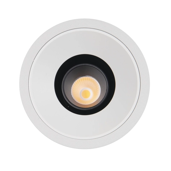 Zestaw biały wpust Galexo H0106 + RH0106/H0107 BLACK Maxlight LED 7W 3000K pierścień czarny