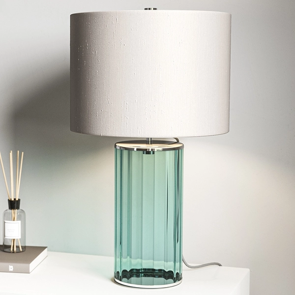 Biurkowa lampa QN-RENO-GREEN-PN pryzmat zielona nikiel