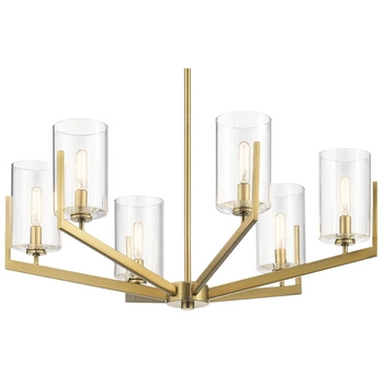 Żyrandol zwisowy QN-NYE6-BNB geometryczna rama mosiądz