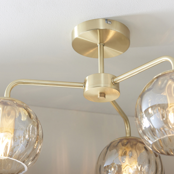 Lampa sufitowa Dimple 91968 Endon okrągłe klosze szklane mosiądz