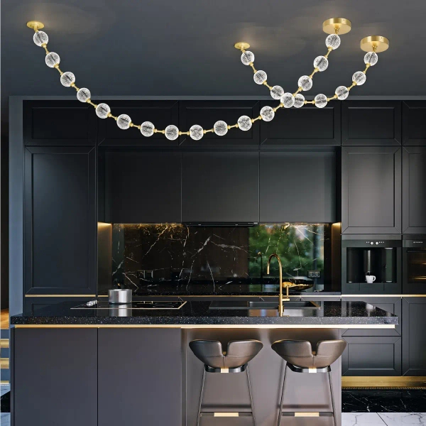 Zwisająca lampa kulista Marni QN-MARNI-16P-292-NBR LED 75W 3000K mosiądz