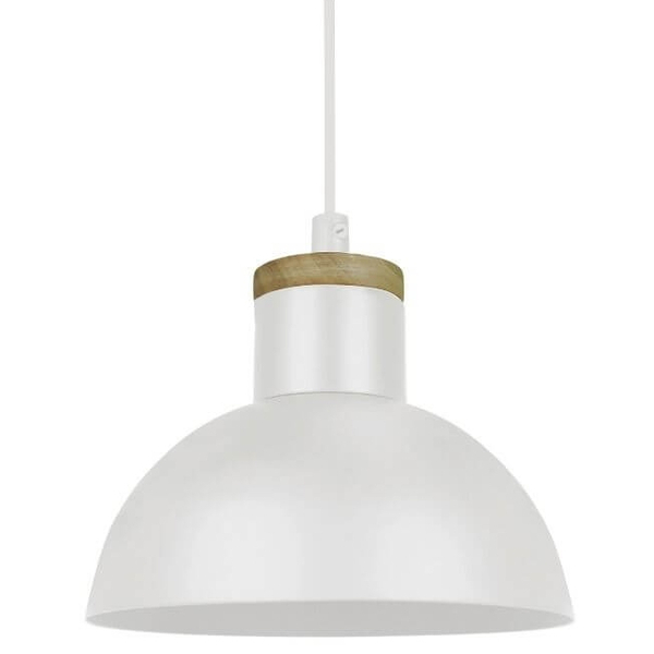 Loftowa lampa wisząca Jose metalowa kopuła nad wyspę biała