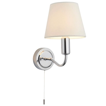 Kinkiet ścienny do sypialni Conway 93851 z abażurem chrom kość słoniowa