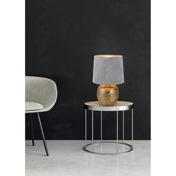 Stolikowa lampa SOPHIA R50821011 szara złota ceramiczna 1xE14 26cm