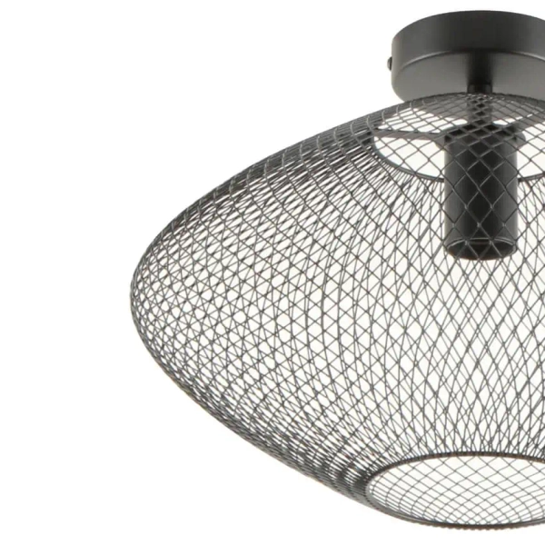 Nasufitowa lampa druciana Orion A8130-BK Zumaline siatkowana metal czarny