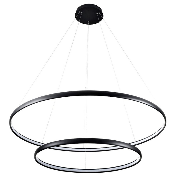 Pokojowa lampa wisząca Carlo pierścienie LED 65W 4000K czarne
