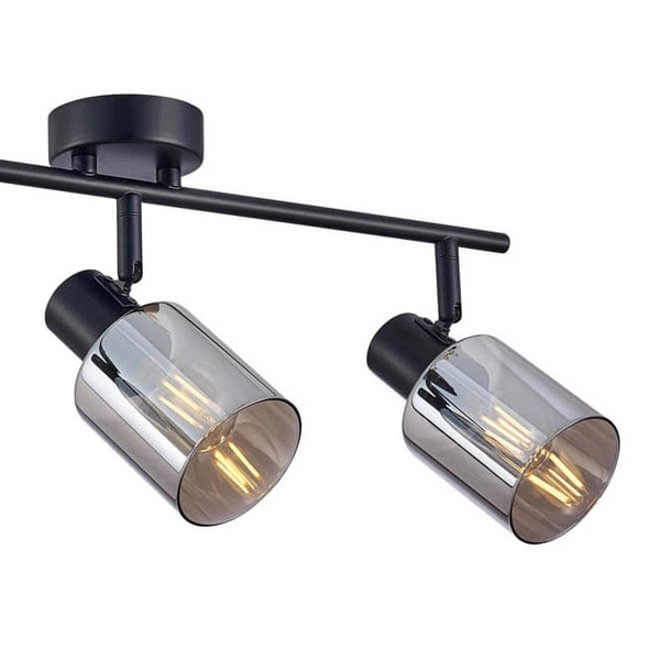 Potrójna lampa natynkowa Santia SPL-65342-3-BK-SG Italux czarny szary