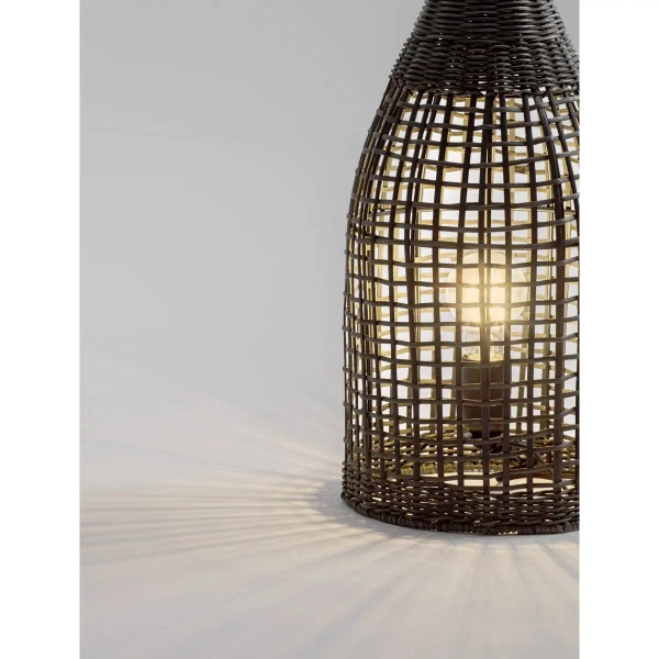 Rustykalna lampa stojąca ALDENZO LE45388 ratanowa czarna