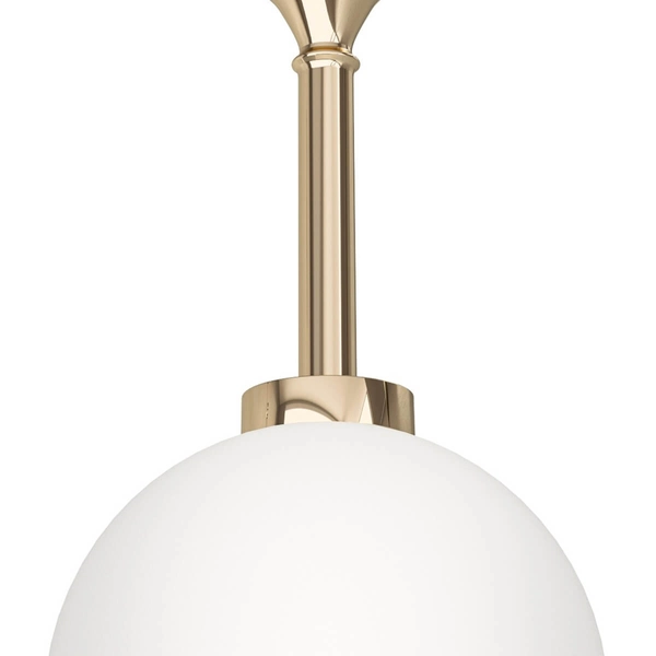 Szklana kula glamour Ero I wisząca lampa biała złota do biura