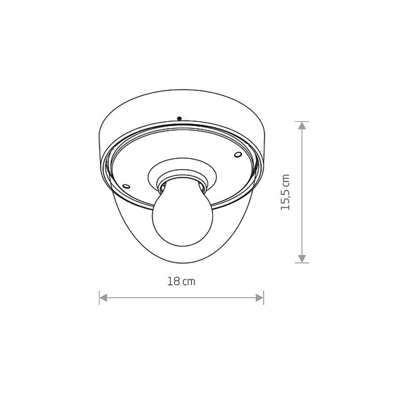 Zewnętrzna lampa natynkowa NOOK 7978 plafoniera do altany czarna