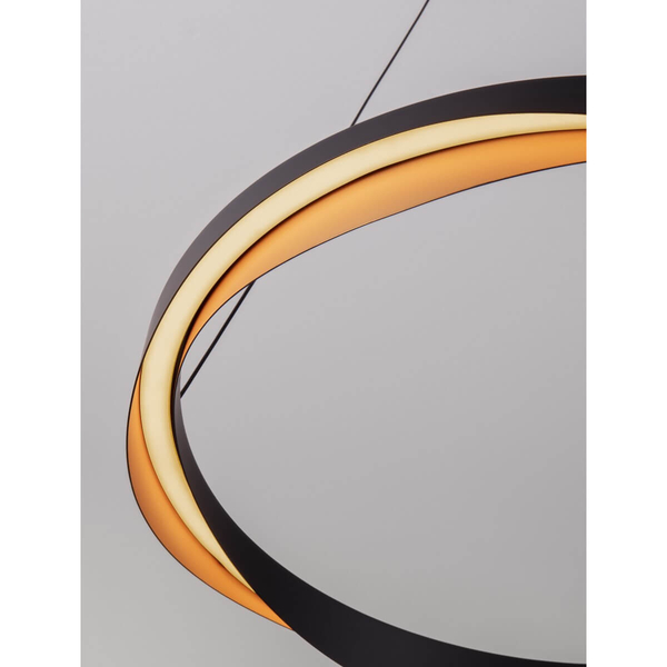 Wisząca lampa do jadalni PATAPO LE44460 LED 53W 3000K ring czarna złota