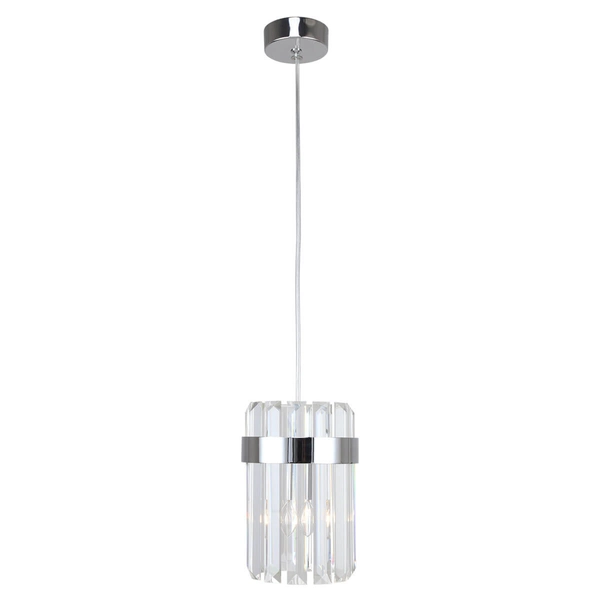 Wisząca lampa kryształowa Vetro LP-2910/1P CH glamour chrom przezroczysta