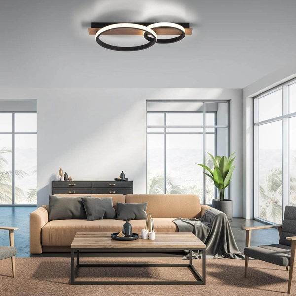 Sufitowa lampa nowoczesna Trooper LED 28W czarna brązowa