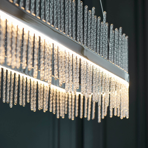 Owalna lampa nad stół L&-1107109 LED 47W 3000K wisząca chrom przezroczysty