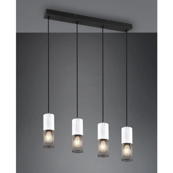 Metalowa lampa wisząca tuby Tosh 304300434 biały czarny