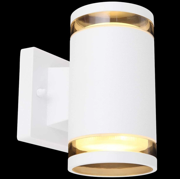 Kinkiet LAMPA zewnętrzna ALCALA 32063-2W Globo elewacyjna OPRAWA metalowa tuba ścienna outdoor IP44 biała przezroczysta