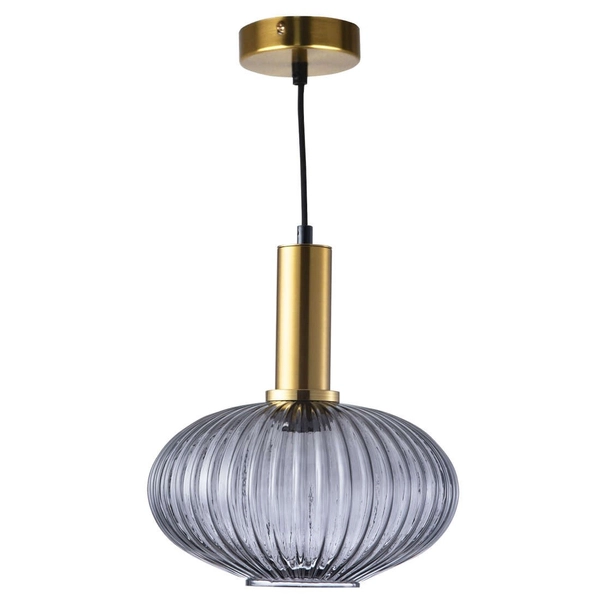 Loftowa LAMPA wisząca NORFOLK 317391 Polux plisowany ZWIS szklany nad łóżko przydymiony