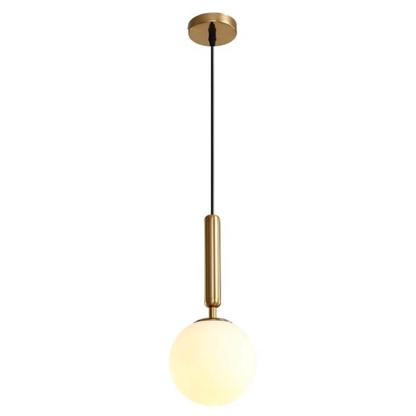 Modernistyczna lampa wisząca CGMLKULSTICKZWIS COPEL szklana kula ZWIS do kuchni mosiądz biały