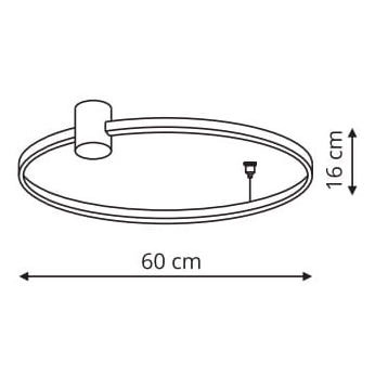 Loftowa lampa sufitowa RING LP-909/1C 4S BK Light Prestige LED 35W 4000K metalowa oprawa okrągła plafon czarny