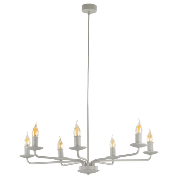 Lampa zwisowa do salonu Limal 10254 świecznikowa metalowa beżowa