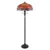 Stojąca lampa salonowa Dragonfly 64070 Interiors Tiffany witraż kolorowa czarna