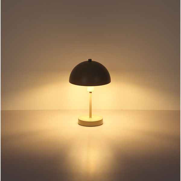Stołowa lampa do salonu Atoma 24009S kopuła grzybek szara