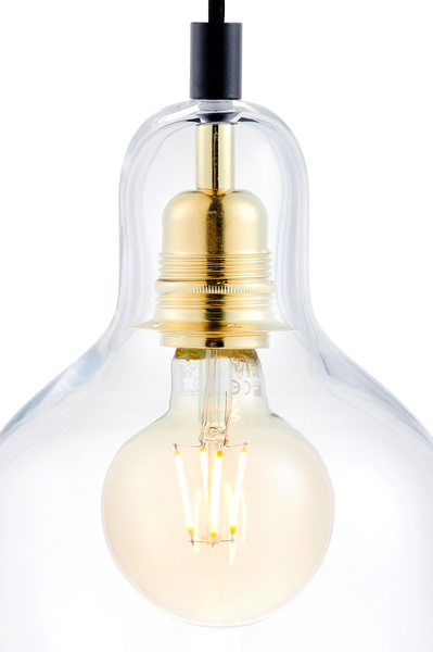 Skandynawska LAMPA wisząca LONGIS 10871105 Kaspa szklana OPRAWA loftowy ZWIS łezka kropla drop złota przezroczysta czarna