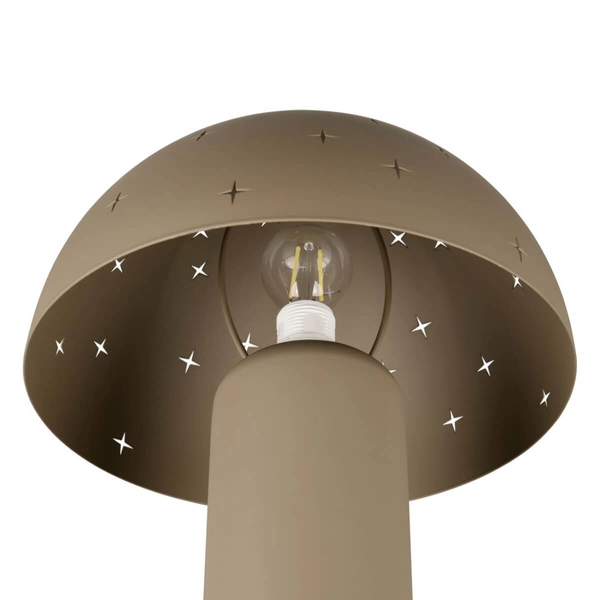 Metalowa lampka nocna Seta R51361041 gwiazdy grzybek szara