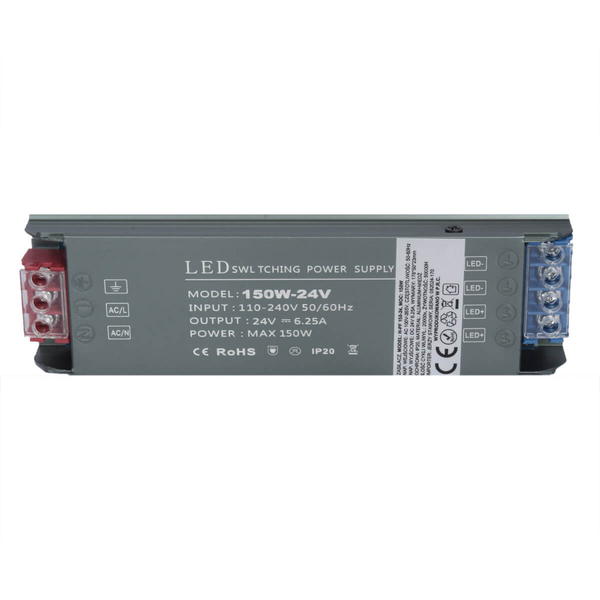 Zasilacz do taśm LED 1325 150W 24V DC metalowy czarny