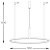 Wisząca lampa okrąg Wood Claud 22808-WOOD LED 42W 3000-6000K czarna