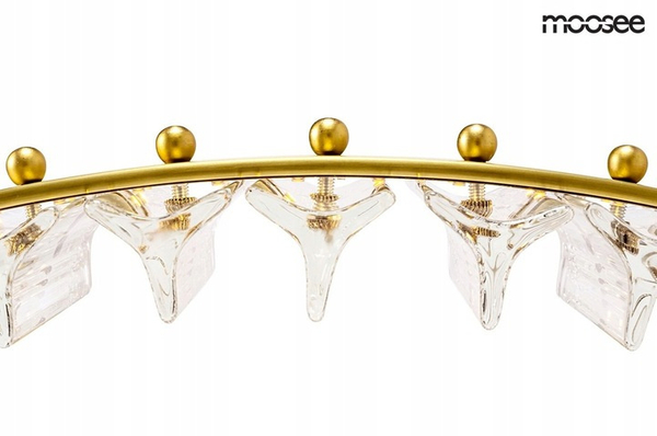 Żyrandol glamour Saturnus MSE010100165 kryształowy złoty