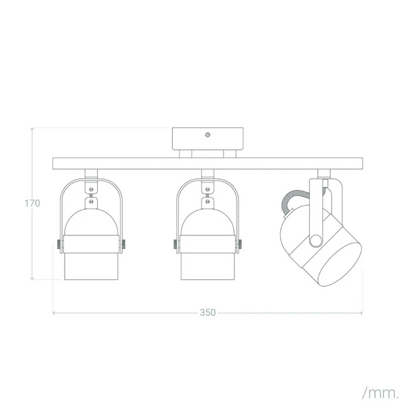 Regulowana lampa sufitowa Retro ABR-RRH-C-3XGU10 Abruzzo czarny srebrny