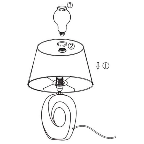 Stojąca LAMPA stołowa TABA R50511079 RL Light nocna LAMPKA abażurowa okrągła na biurko czarna złota