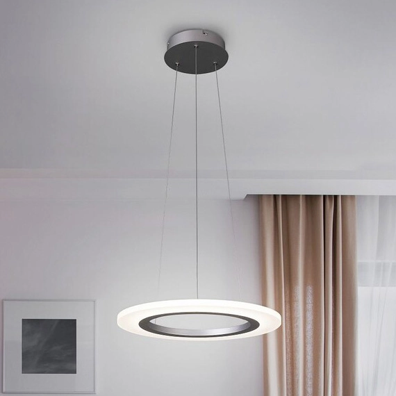LAMPA wisząca ADRIENNE 2428 Rabalux okrągła OPRAWA zwis LED 20W 4000K pierścień ring srebrny